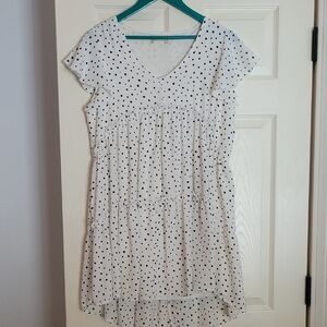 Altar'd State Ivory Dress with Gray Dots